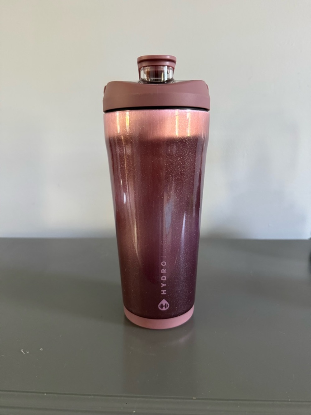 HydroJug 24 oz Metallic Rose Pink Insulated Shaker Bottle